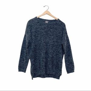 ICHI Dark Gray Fuzzy‎ Textured Knit Sweater Small S